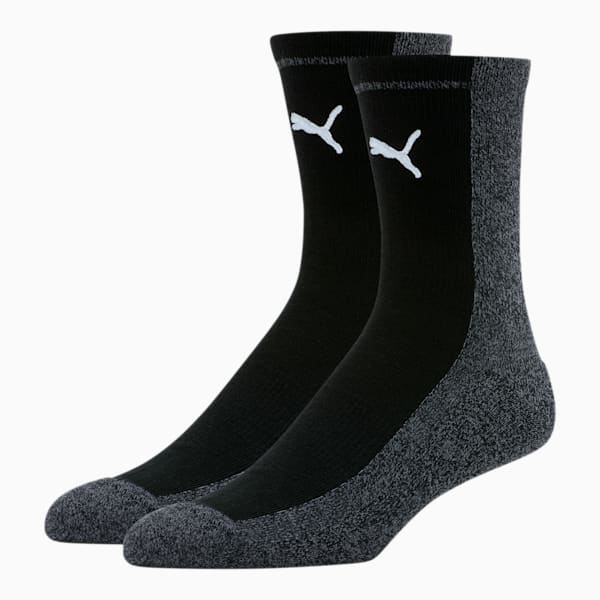 Men's Low Crew Socks [2 Pack], BLACK, extralarge